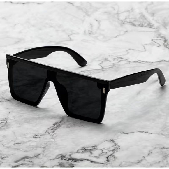 COPY - Men's Full Oversized Flat Frame Square Sunglasses - Picture 1 of 6